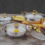Özlife 521 Ada 3'lü Sade Gold Sahan Set