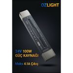 OZLIGHT AYDINLATMA 24V 100W Slim LED Güç Kaynağı Driver Trafo DC 24V 4.1A Şerit LED Uyumlu