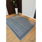 Özlü Home Patiska Yıkanabilir Kaymaz Dekoratif Spiral Desen Pamuk Bukle Kilim Antrasit - 80 x 300 cm