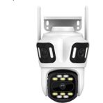 Ozmik CMR60 Wifi IP 6K 12MP Dış Mekan Üç Lensli Üç Ekran Beyaz PTZ Güvenlik Kamerası