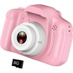 Ozmik Mini 1080P Çocuklar Için Dijital Fotoğraf Makinesi 4gb Sd Kartlı Hdoyunyüklü - Pembe