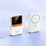 Ozmik QC01 22.5W Mini Powerbank Lightning ve Type-C 12000MAH Şarj Hızlı Şarj Kablosuz Şarj Cihazı - Gri