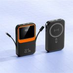 Ozmik QC01 22.5W Mini Powerbank Lightning ve Type-C 12000MAH Şarj Hızlı Şarj Kablosuz Şarj Cihazı - Siyah