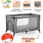 Ozmo Aura Oyun Parkı 70x120 Cm + Yataklı - 70 x 120 cm - Gri
