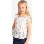 Ozmoz Çiçek Desenli Kız Çocuk Bluz - Ekru (3 Yaş)