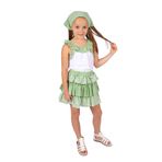 Ozmoz Fırfırlı Askılı Yeşil Beyaz Yazlık Kız Çocuk Bluz (6 Yaş)