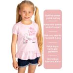 OZMOZ Kabartma Baskılı Pembe Yazlık Kız Çocuk Tunik Tshirt - 2 Yaş