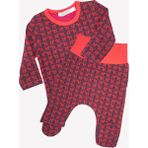 Ozmoz Sincap Desenli Kırmızı Bebek Kışlık Patikli Pijama Takımı (3 Ay)