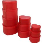Ozn Aksesuar 10 Pcs Boy Kırmızı Kalpli Hediye Kutusu GO5060GOK120495