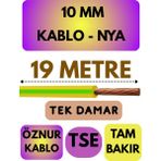Öznur 10 mm Nya Kablo Metre Seçenekli (Sarı-Yeşil) - 19 METRE