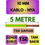 Öznur 10 mm Nya Kablo Metre Seçenekli (Sarı-Yeşil) - 5 METRE