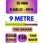 Öznur 10 mm Nya Kablo Metre Seçenekli (Sarı-Yeşil) - 9 METRE