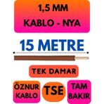 Öznur 1,5 mm Nya Kablo Metre Seçenekli (Kahverengi) - 15 METRE