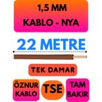 Öznur 1,5 mm Nya Kablo Metre Seçenekli (Kahverengi) - 22 METRE