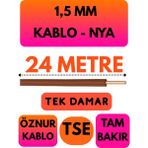 Öznur 1,5 mm Nya Kablo Metre Seçenekli (Kahverengi) - 24 METRE
