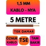 Öznur 1,5 mm Nya Kablo Metre Seçenekli (Kahverengi) - 5 METRE
