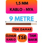 Öznur 1,5 mm Nya Kablo Metre Seçenekli (Kahverengi) - 9 METRE