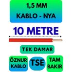 Öznur 1,5 mm Nya Kablo Metre Seçenekli (Kırmızı) - 10 METRE