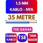 Öznur 1,5 mm Nya Kablo Metre Seçenekli (Mavi) - 35 METRE
