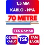Öznur 1,5 mm Nya Kablo Metre Seçenekli (Mavi) - 70 METRE