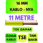 Öznur 16 mm Nya Kablo Metre Seçenekli (Sarı-Yeşil) - 11 METRE