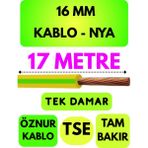 Öznur 16 mm Nya Kablo Metre Seçenekli (Sarı-Yeşil) - 17 METRE