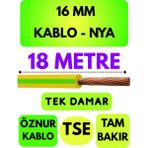 Öznur 16 mm Nya Kablo Metre Seçenekli (Sarı-Yeşil) - 18 METRE