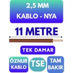 Öznur 2,5 mm Nya Kablo Metre Seçenekli (Kahverengi) - 11 METRE