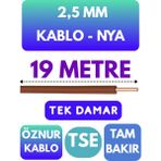 Öznur 2,5 mm Nya Kablo Metre Seçenekli (Kahverengi) - 19 METRE