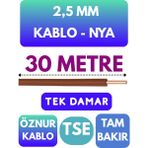 Öznur 2,5 mm Nya Kablo Metre Seçenekli (Kahverengi) - 30 METRE