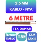 Öznur 2,5 mm Nya Kablo Metre Seçenekli (Kahverengi) - 6 METRE