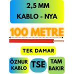 Öznur 2,5 mm Nya Kablo Metre Seçenekli (Kırmızı) - 100 METRE