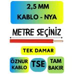 Öznur 2,5 Mm Nya Kablo Metre Seçenekli (Kırmızı)