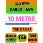Öznur 2,5 mm Nya Kablo Metre Seçenekli (Mavi) - 10 METRE