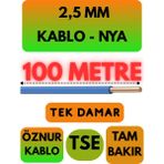 Öznur 2,5 mm Nya Kablo Metre Seçenekli (Mavi) - 100 METRE