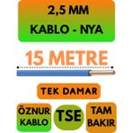 Öznur 2,5 mm Nya Kablo Metre Seçenekli (Mavi) - 15 METRE