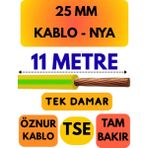 Öznur 25 mm Nya Kablo Metre Seçenekli (Sarı-Yeşil) - 11 METRE