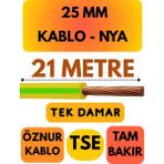 Öznur 25 mm Nya Kablo Metre Seçenekli (Sarı-Yeşil) - 21 METRE