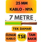 Öznur 25 mm Nya Kablo Metre Seçenekli (Sarı-Yeşil) - 7 METRE