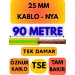 Öznur 25 mm Nya Kablo Metre Seçenekli (Sarı-Yeşil) - 90 METRE