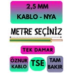Öznur 2,5 Mm Nya Kablo Metre Seçenekli (Sarı-Yeşil)