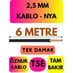 Öznur 2,5 mm Nya Kablo Metre Seçenekli (Siyah) - 6 METRE