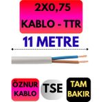 Öznur 2x0,75 Ttr Kablo Metre Seçenekli (Beyaz) - 11 METRE