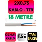 Öznur 2x0,75 Ttr Kablo Metre Seçenekli (Beyaz) - 18 METRE