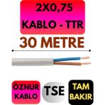Öznur 2x0,75 Ttr Kablo Metre Seçenekli (Beyaz) - 30 METRE