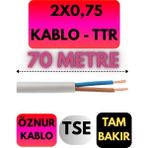 Öznur 2x0,75 Ttr Kablo Metre Seçenekli (Beyaz) - 70 METRE
