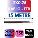 Öznur 2x0,75 Ttr Kablo Metre Seçenekli (Siyah) - 15 METRE