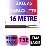 Öznur 2x0,75 Ttr Kablo Metre Seçenekli (Siyah) - 16 METRE