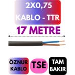 Öznur 2x0,75 Ttr Kablo Metre Seçenekli (Siyah) - 17 METRE