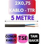 Öznur 2x0,75 Ttr Kablo Metre Seçenekli (Siyah) - 5 METRE